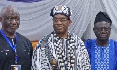 Tor Tiv, His Royal Majesty, Prof Ayatse (middle, celebrant, Dr Kyaagba (right) and younger brother, Arc Joe kyaagba (left)