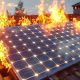 burning solar panel