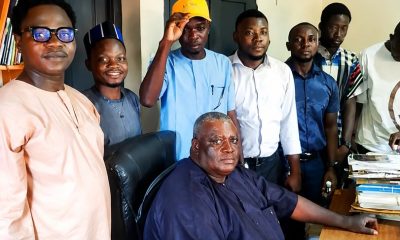 Student leaders with Dr Anyam (seated) in his office