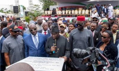 Former President Goodluck Jonathan lays foundation stone for Association of Retired Permanent Secretaries' event centre in Bayelsa State